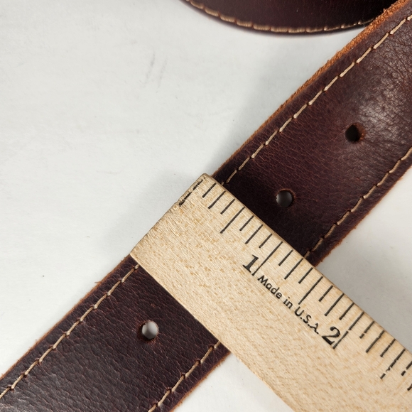 WRANGLER Belt Men’s Size 42 Brown Western Genuine Leather Cowboy Workwear - Picture 7 of 8